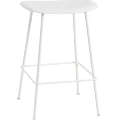 Fiber Tube Bar Stool 75 cm, Natural White / White