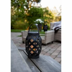 Flame Lantern 23 cm, Black