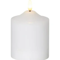 Flamme LED Pillar Candle White, 12 cm