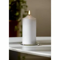 Flamme LED Pillar Candle White, 12 cm
