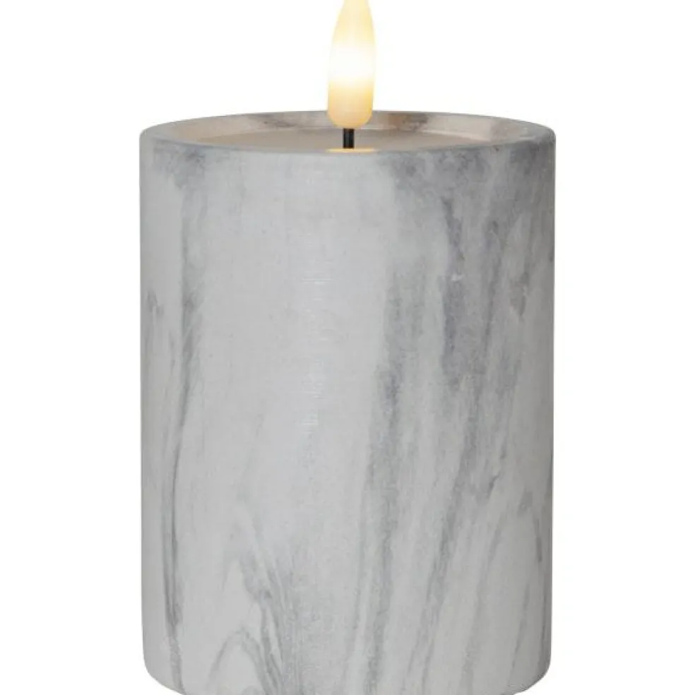 Flamme LED Pillar Candle Marble, 7,5 cm
