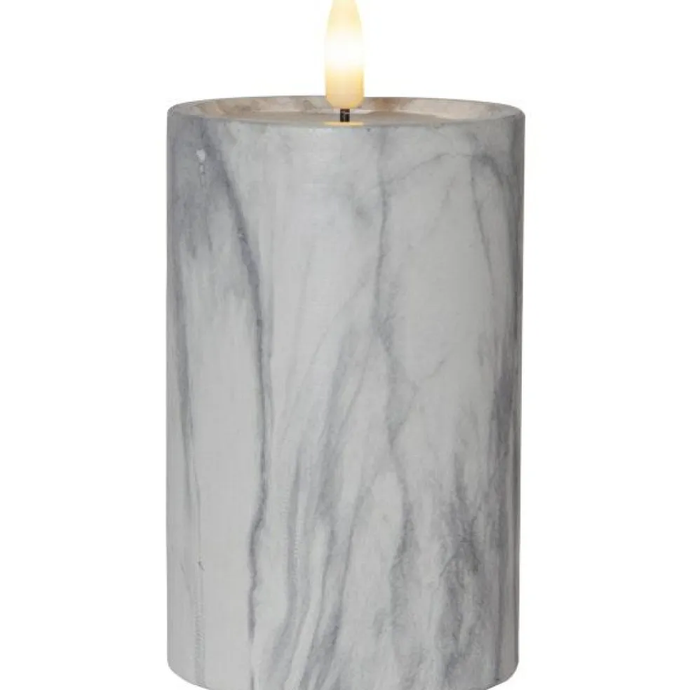 Flamme LED Pillar Candle Marble, 7,5 cm