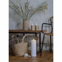 Flamme Pillar Candle LED Outdoor White, 32,5 cm