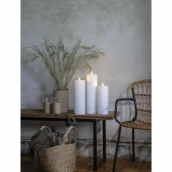 Flamme Pillar Candle LED Outdoor White, 32,5 cm