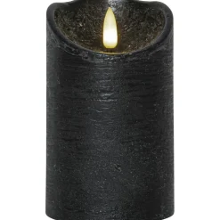 Flamme Rustic LED Pillar Candle Black, 10 cm