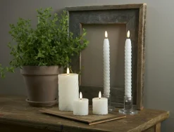 Flamme Swirl LED Antique Candle 25 cm 2-pack, White