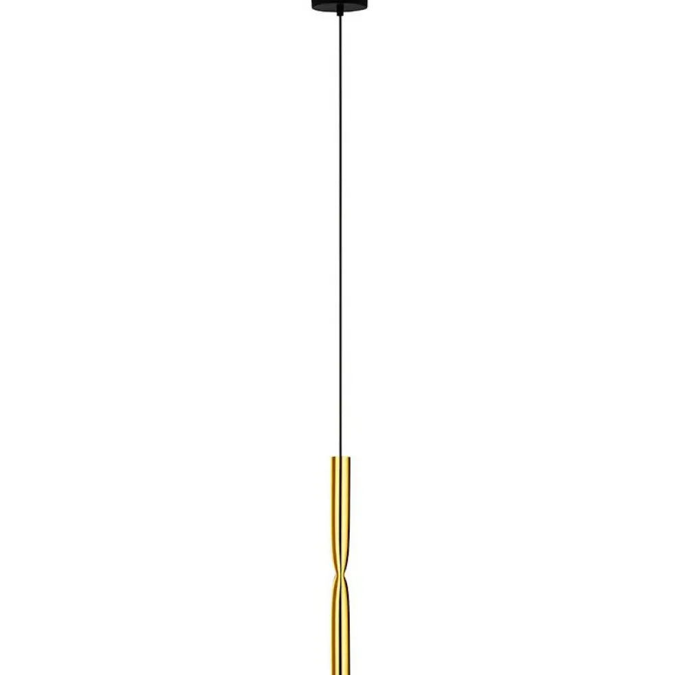 Flow T-3735S Pendant, Satin Gold / Black