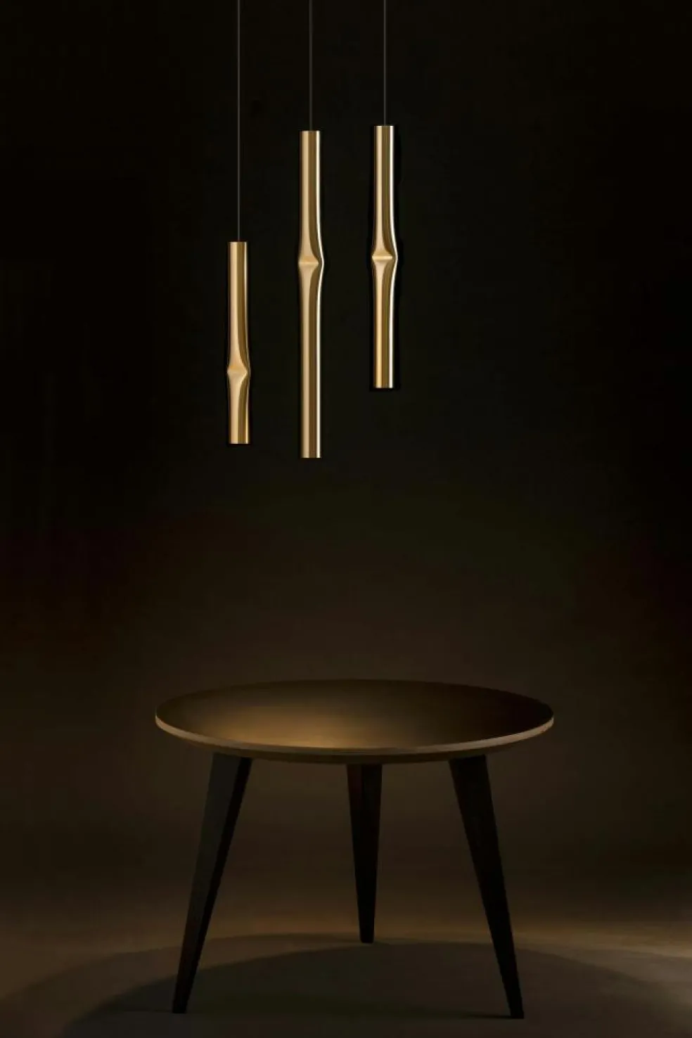 Flow T-3735S Pendant, Satin Gold / Black