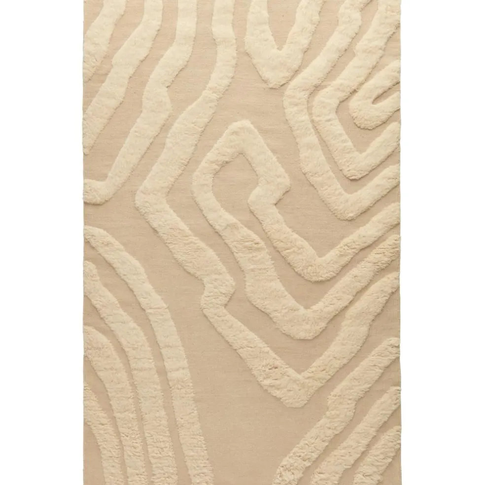 Flow Wool Rug 250x350 cm, Beige
