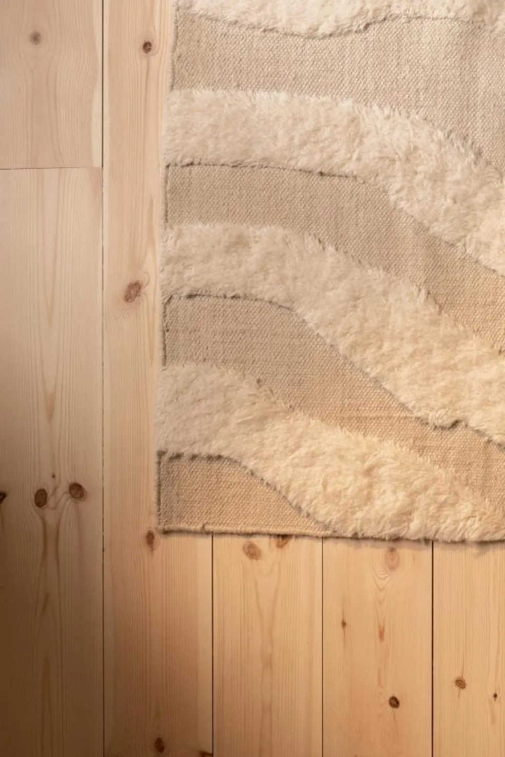 Flow Wool Rug 250x350 cm, Beige