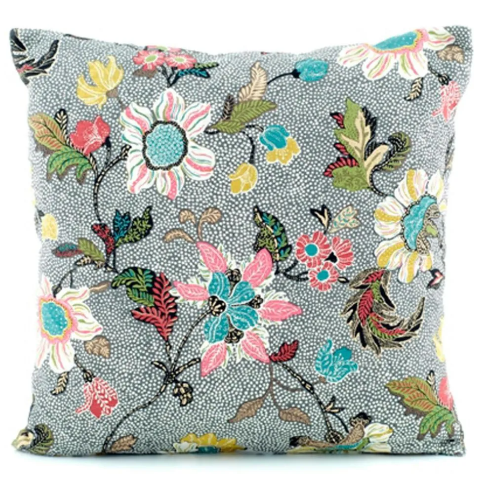 Flower Linen Cushion Cover 50x50 cm, Dusty Pink
