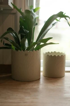 Flowery Pot Ø16 cm, Creme