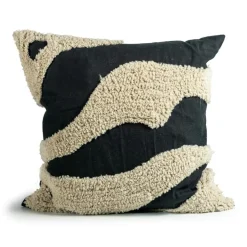 Fluffy Scatter Cushion 50x50 cm, Black / Beige