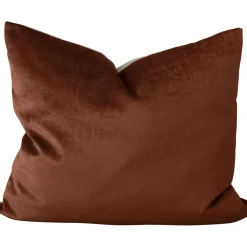 Focus Recycling Linen/Velvet Cushion 50x60 cm, Rust Red