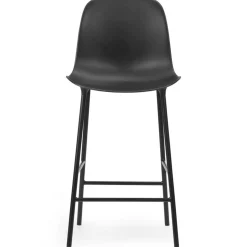 Form Bar Stool High Back 65 cm Steel, Black