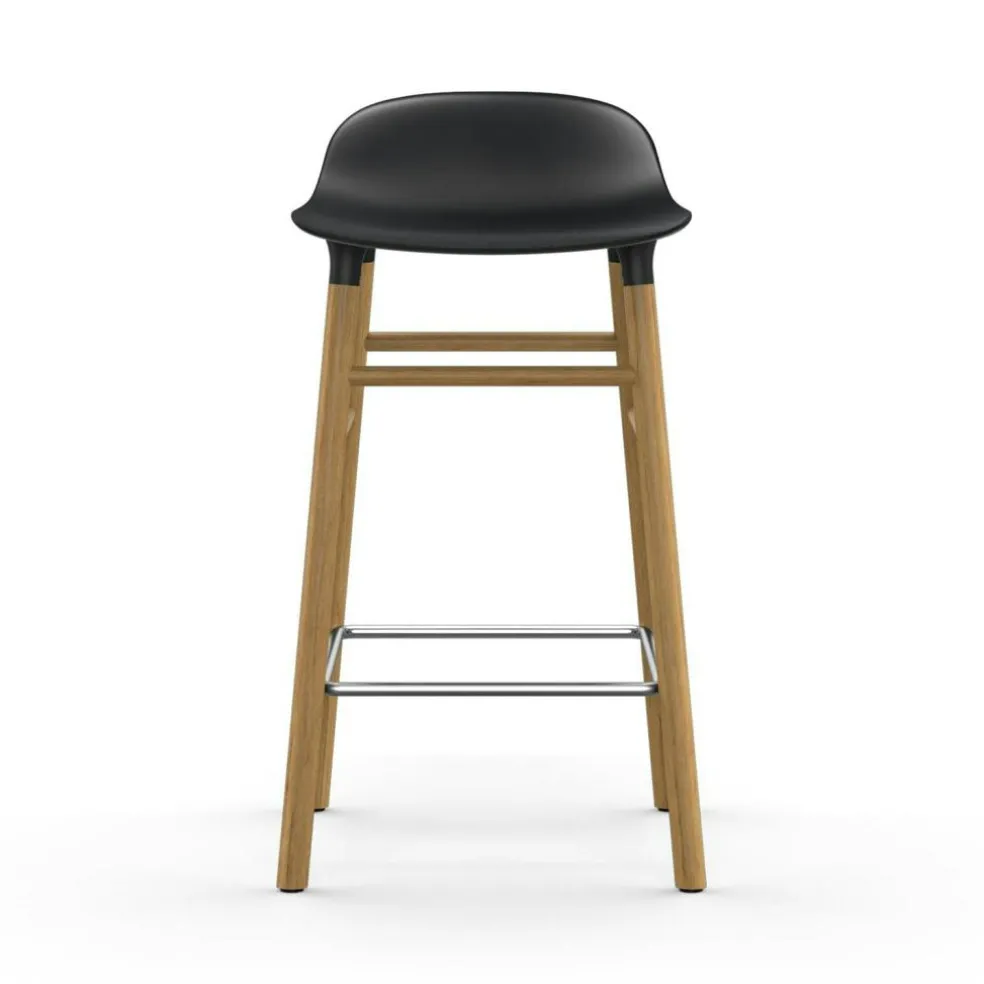 Form Bar Stool Oak Base, 75cm, White