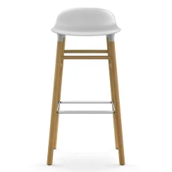 Form Bar Stool Oak Base, 75cm, White