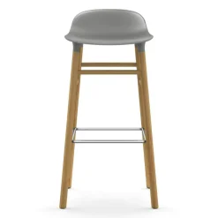 Form Bar Stool Oak Base, 75cm, White