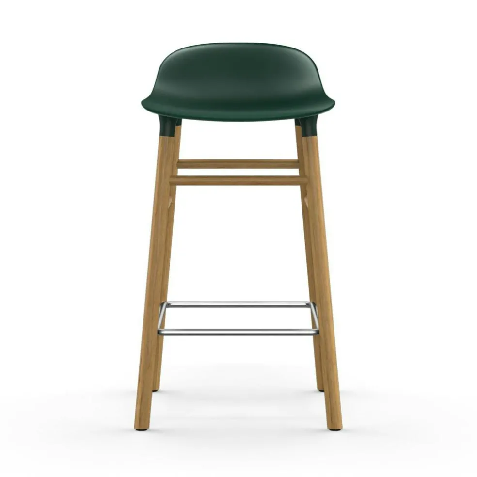 Form Bar Stool Oak Base, 75cm, White