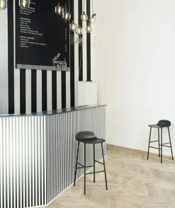 Form Bar Stool Steel Base, 65cm, White