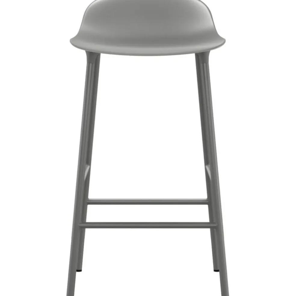 Form Bar Stool Steel Base, 65cm, White