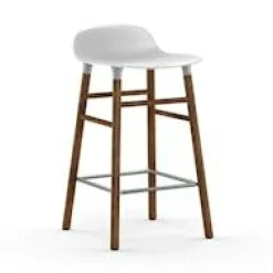 Form Bar Stool Walnut Base, 65cm, Green