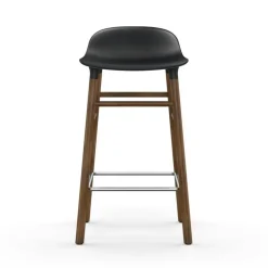 Form Bar Stool Walnut Base, 65cm, Green