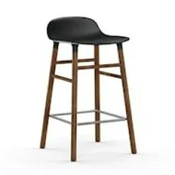 Form Bar Stool Walnut Base, 65cm, Green