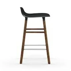 Form Bar Stool Walnut Base, 65cm, Green