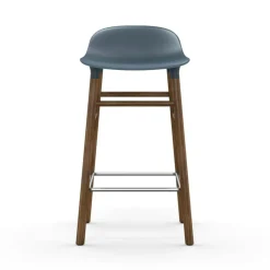 Form Bar Stool Walnut Base, 65cm, Green