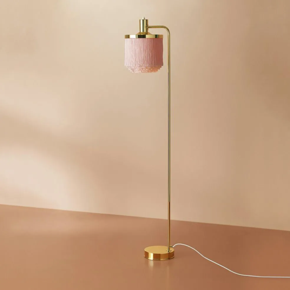 Fringe Floor Lamp, Pale Pink