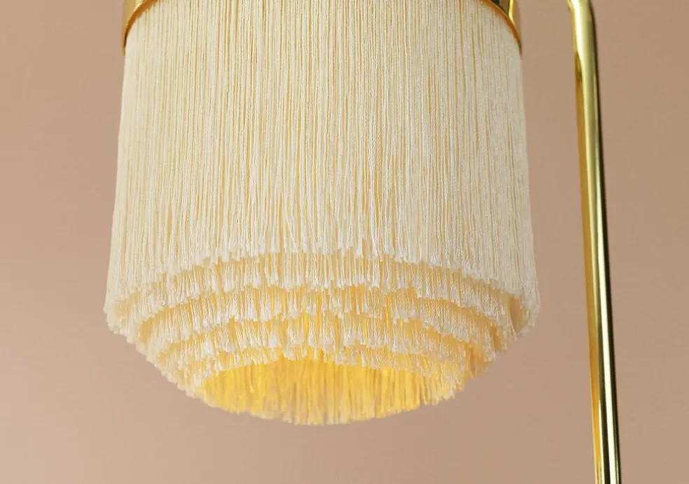 Fringe Table Lamp, Cream White