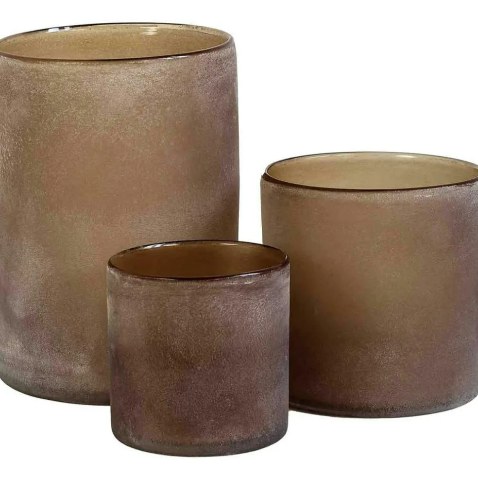 Frost Candle Holder M, Brown