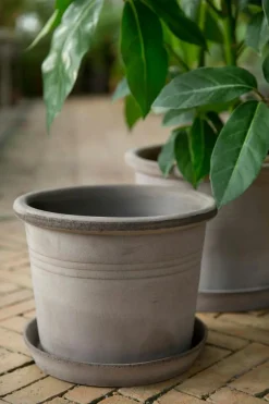 Galestro Pot With Saucer Grey Ø30 cm