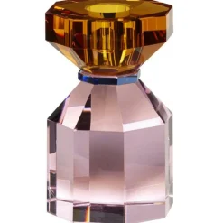 Gem Candlestick 11 cm, Pink/Blue