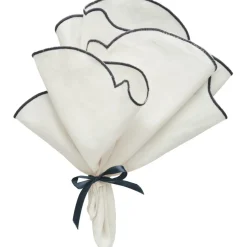 Gia Napkin 45x45 cm 2-pack, White / Brown