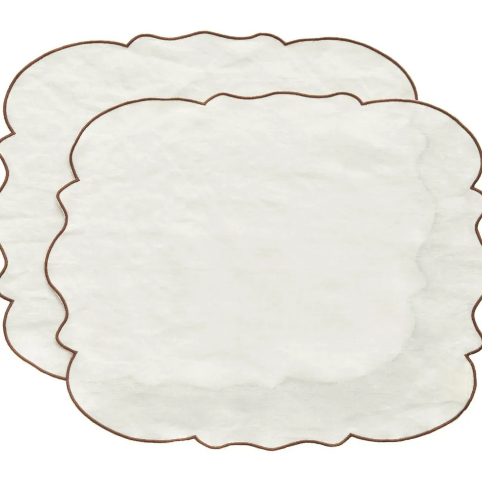 Gia Placemat 35x45 cm 2-pack, White / Blue