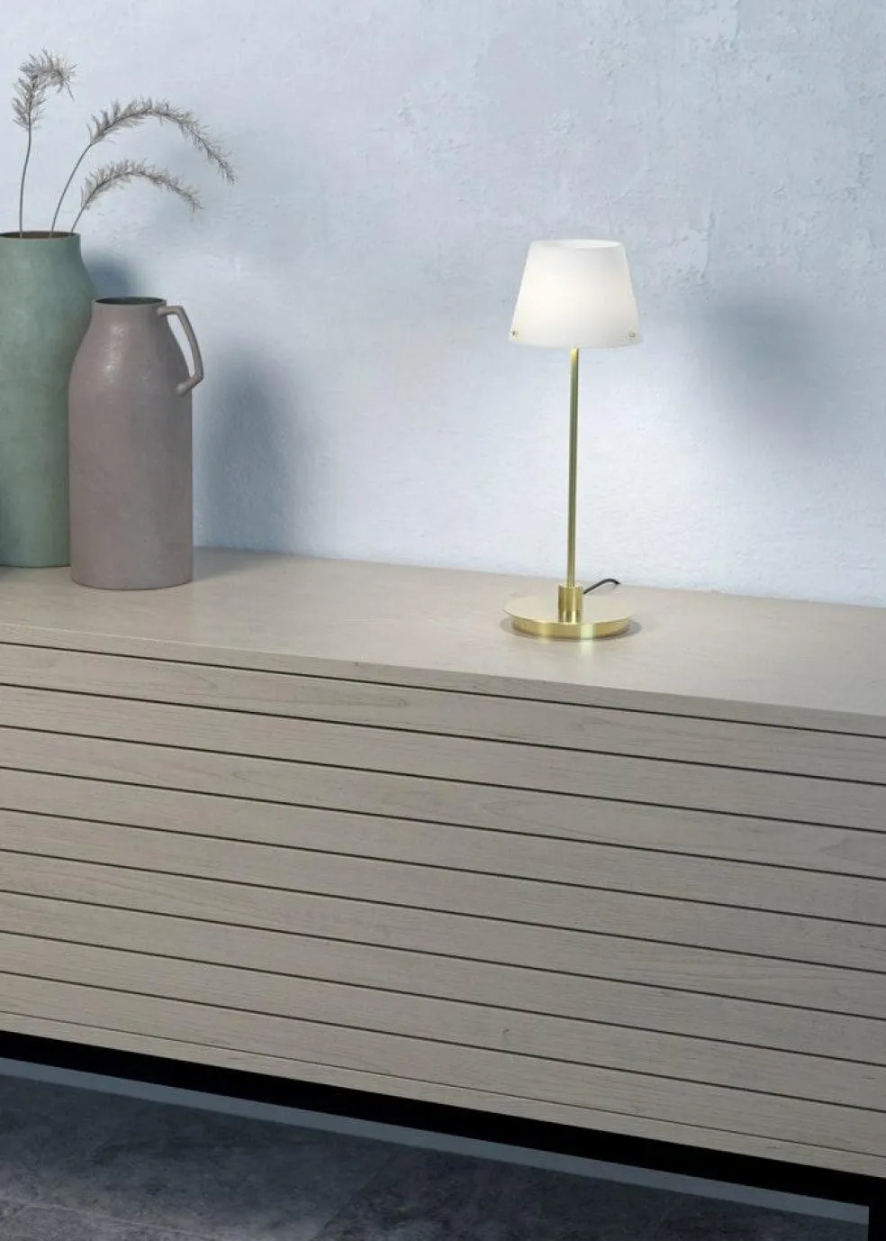 Gil Il Grande Table Lamp, Satin Brass