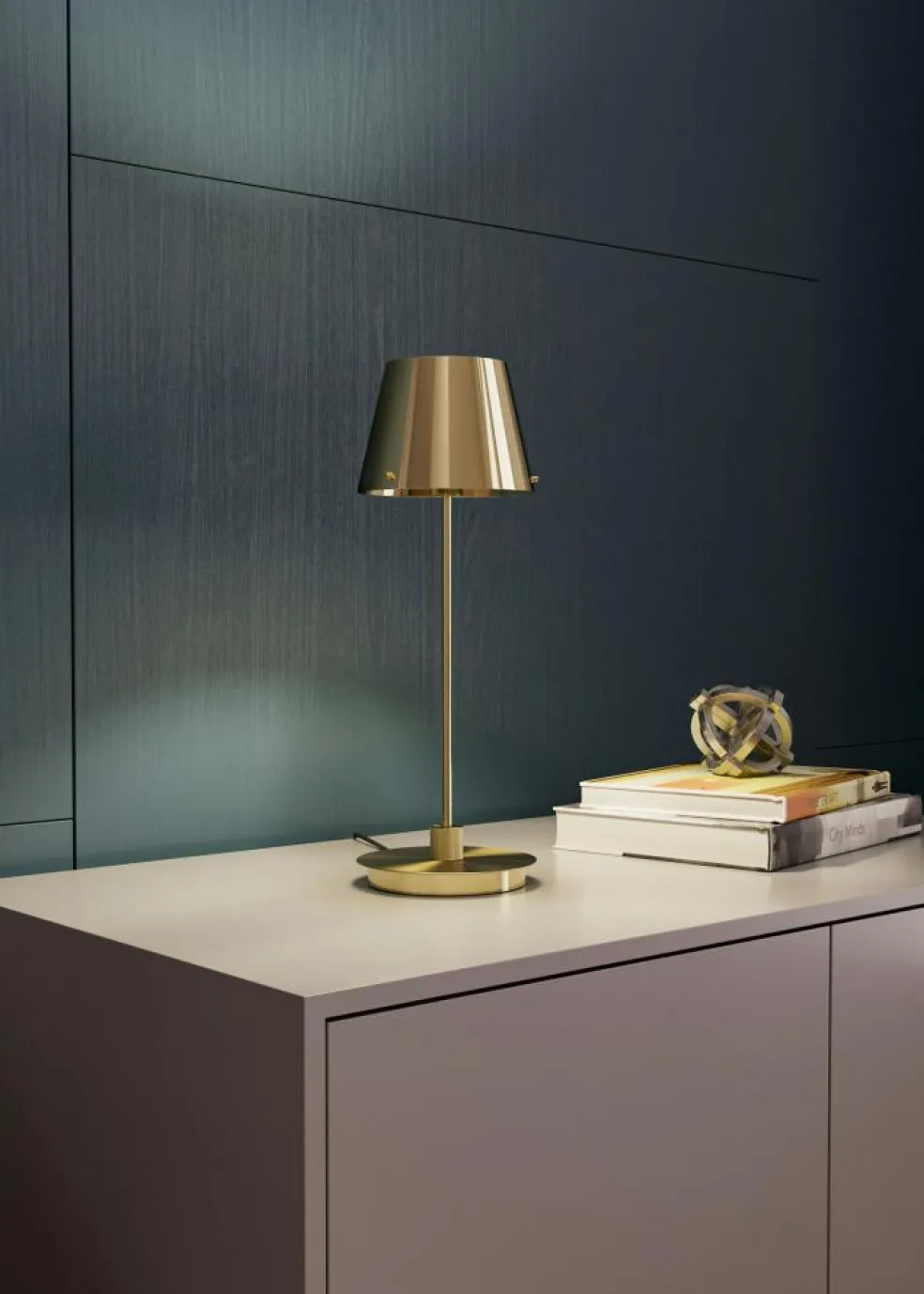 Gil Il Grande Table Lamp, Satin Brass