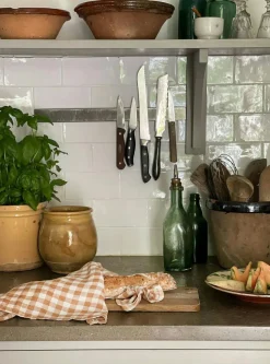 Gingham Kitchen Towel 50x70 cm, Natural