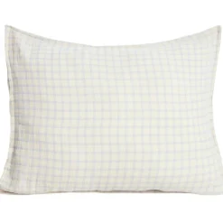 Gingham Sky Blue Muslin Pillowcase, 50x60 cm