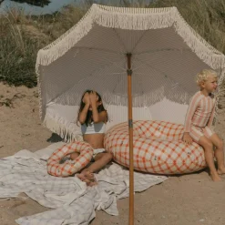 Gingham Sorrel Blue Bath Sheet, 100x150 cm