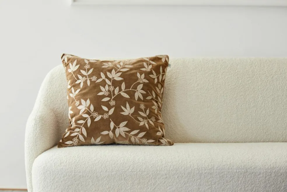 Gita Cushion Cover 50x50 cm, Cognac / Beige
