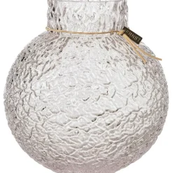 Glass Vase Round With Patterned Structure H10 cm