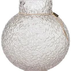 Glass Vase Round With Patterned Structure H10 cm