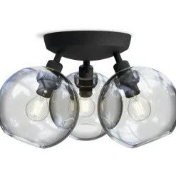 Gloria Flush Ceiling Light 330 mm, Brass / Clear