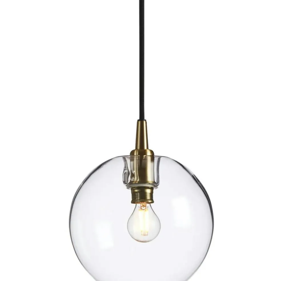 Gloria Pendant 190 mm, Brass / Clear Glass