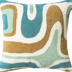 Godavari Cushion Cover Bouclé 50x50 cm, Aqua / Sand