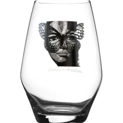 Golden Butterfly B&W Drinking Glass