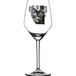 Golden Butterfly B&W Rosé Wine Glass